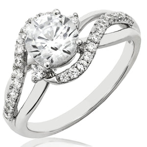 Diamond Semi-Mount Swirl Ring