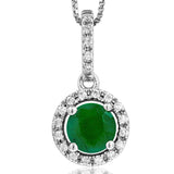 Gemstone Pendant with Diamond Frame