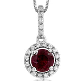 Gemstone Pendant with Diamond Frame