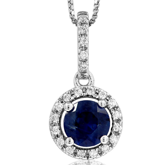 Gemstone Pendant with Diamond Frame