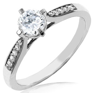 Diamond Semi-Mount Ring with Bead Set Band