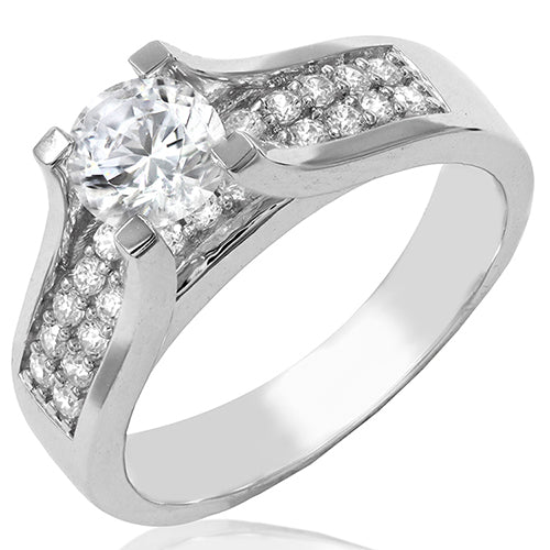 Diamond Semi-Mount Ring with Pavé Band Detail