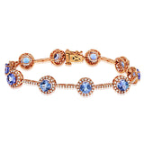 Gemstone Halo Bracelet with Diamond Accent