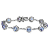 Gemstone Halo Bracelet with Diamond Accent