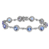 Gemstone Halo Bracelet with Diamond Accent