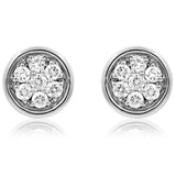 Diamond Cluster Bezel Stud Earrings