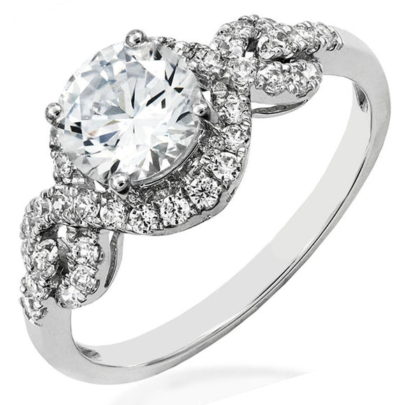 Intricate Semi-Mount Diamond Twist Engagement Ring