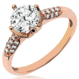 Diamond Semi-Mount Engagement Ring with Pavé Band Details