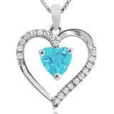 Heart Gemstone Pendant with Diamond Accent