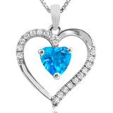 Heart Gemstone Pendant with Diamond Accent