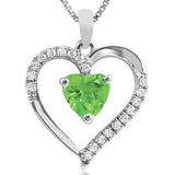 Heart Gemstone Pendant with Diamond Accent