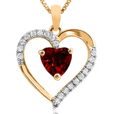 Heart Gemstone Pendant with Diamond Accent