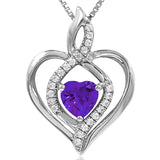 Infinity Heart Gemstone Pendant with Diamond Accent