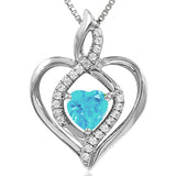 Infinity Heart Gemstone Pendant with Diamond Accent