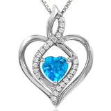 Infinity Heart Gemstone Pendant with Diamond Accent