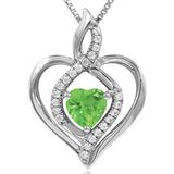 Infinity Heart Gemstone Pendant with Diamond Accent