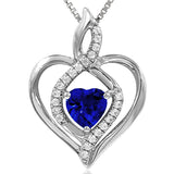 Infinity Heart Gemstone Pendant with Diamond Accent