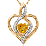 Infinity Heart Gemstone Pendant with Diamond Accent