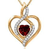 Infinity Heart Gemstone Pendant with Diamond Accent