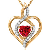 Infinity Heart Gemstone Pendant with Diamond Accent