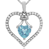 Heart Gemstone Pendant with Diamond Frame