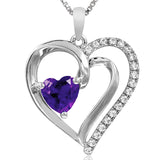 Heart Gemstone Pendant with Diamond Accent