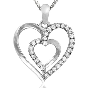 Double Heart Diamond Pendant