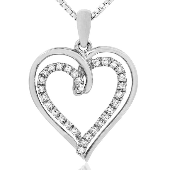 Double Heart Diamond Pendant