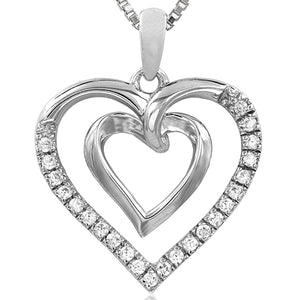 Double Heart Diamond Pendant