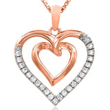 Double Heart Diamond Pendant