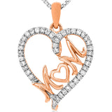Diamond Heart "Mom" Pendant