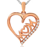 Diamond Heart "Mom" Pendant