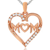 Diamond Heart "Mom" Pendant
