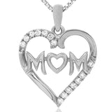 Diamond Heart "Mom" Pendant