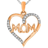 Diamond Heart "Mom" Pendant