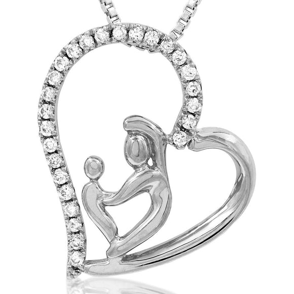 Diamond Heart Motherly Love Pendant