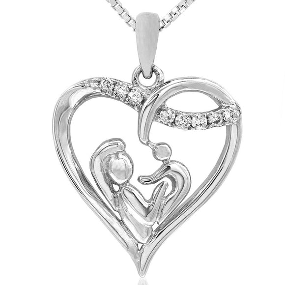 Diamond Heart Motherly Love Pendant