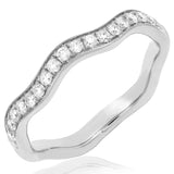 Bead Set Diamond Wave Band Ring