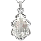 Premium Pear Gemstone Pendant with Diamond Accent