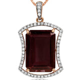 Premium Emerald Cut Gemstone Pendant with Diamond Frame