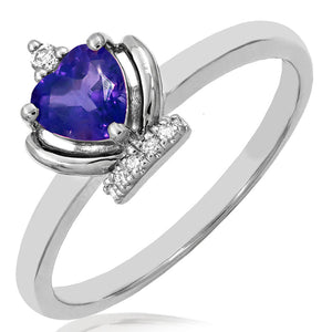 Amethyst Crown Ring with Diamond Accent