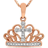 Diamond Crown Pendant with Cross