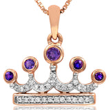 Amethyst Crown Pendant with Diamond Accent