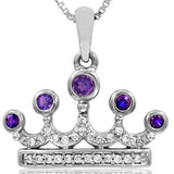 Amethyst Crown Pendant with Diamond Accent