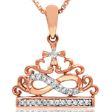 Diamond Infinity Crown Pendant