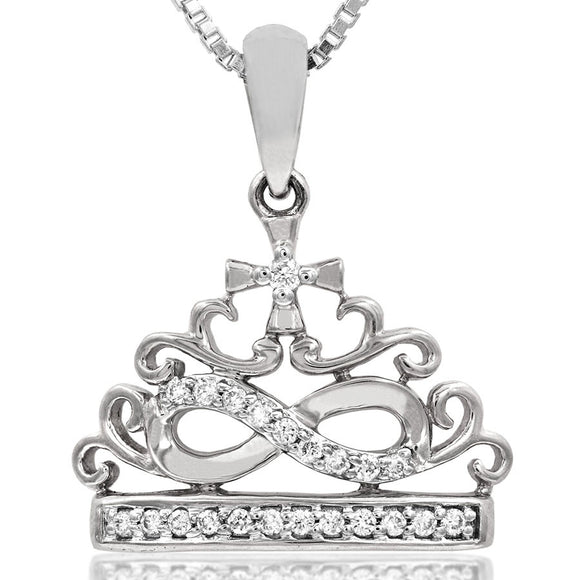 Diamond Infinity Crown Pendant