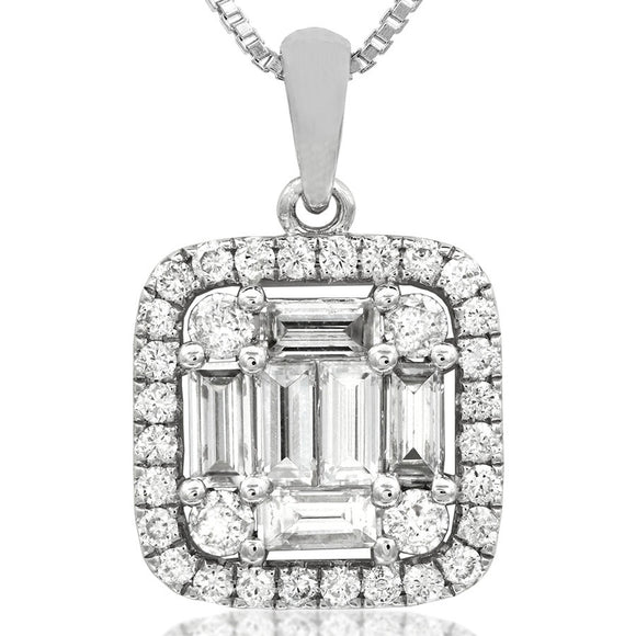 Cushion Diamond Halo Composite Pendant