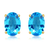 Oval Gemstone Earrings