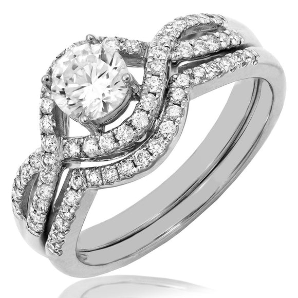 Intertwined Semi-Mount Diamond Bridal Ring Set