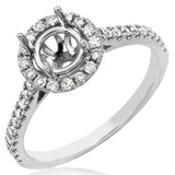 Diamond Semi-Mount Halo Engagement Ring with Scallop Set Band